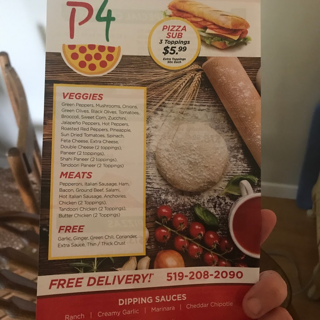 P4 Pizza | 255 Toll Gate Blvd #1, Waterloo, ON N2L 4M3, Canada | Phone: (519) 208-2090