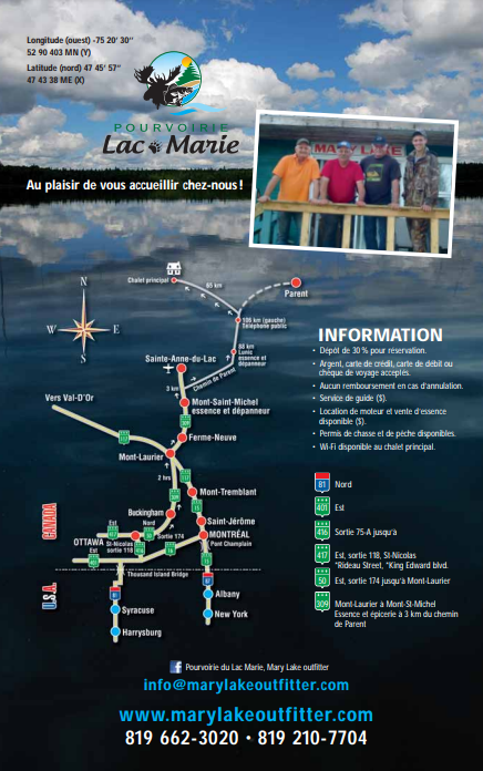 Pourvoirie Lac Marie | Lac bolduc, La Tuque, QC G0X 3M0, Canada | Phone: (819) 210-7704