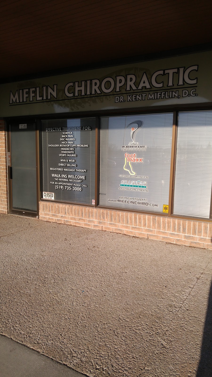 Mifflin Chiropractic | 14306 Tecumseh Rd E, Tecumseh, ON N8N, Canada, Canada | Phone: (519) 735-3000