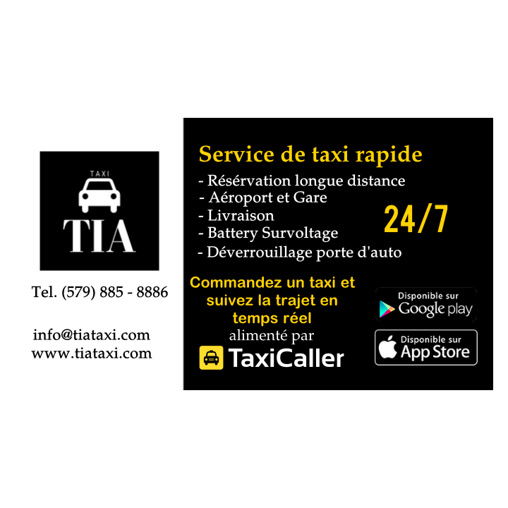 TIA Taxi | 2365 100e Avenue, Laval, QC H7T 0C3, Canada | Phone: (450) 540-8040