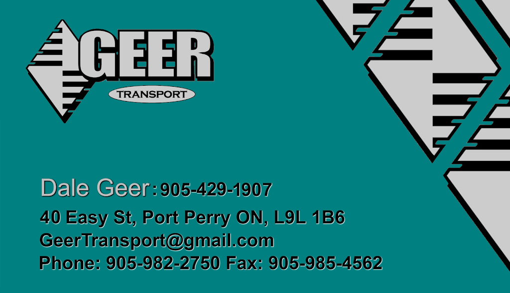 Geer Transport Inc. | 40 Easy St, Port Perry, ON L9L 0A1, Canada | Phone: (905) 429-1907