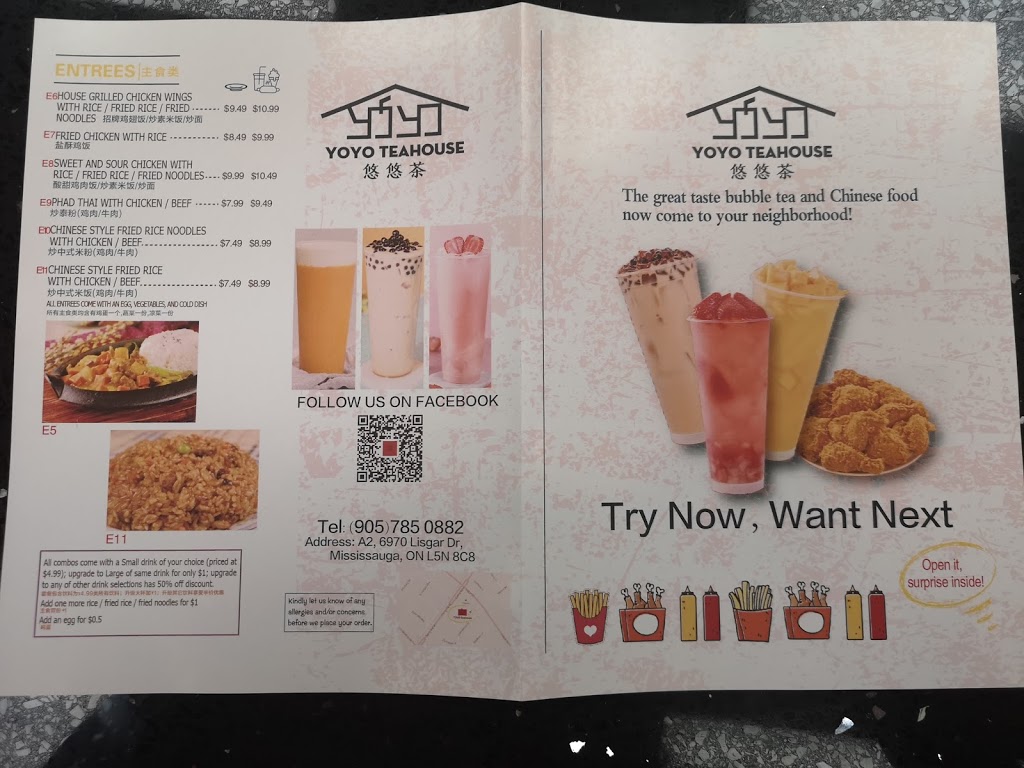 YOYO Teahouse | 6970 Lisgar Dr a2, Mississauga, ON L5N 8C8, Canada | Phone: (905) 785-0882