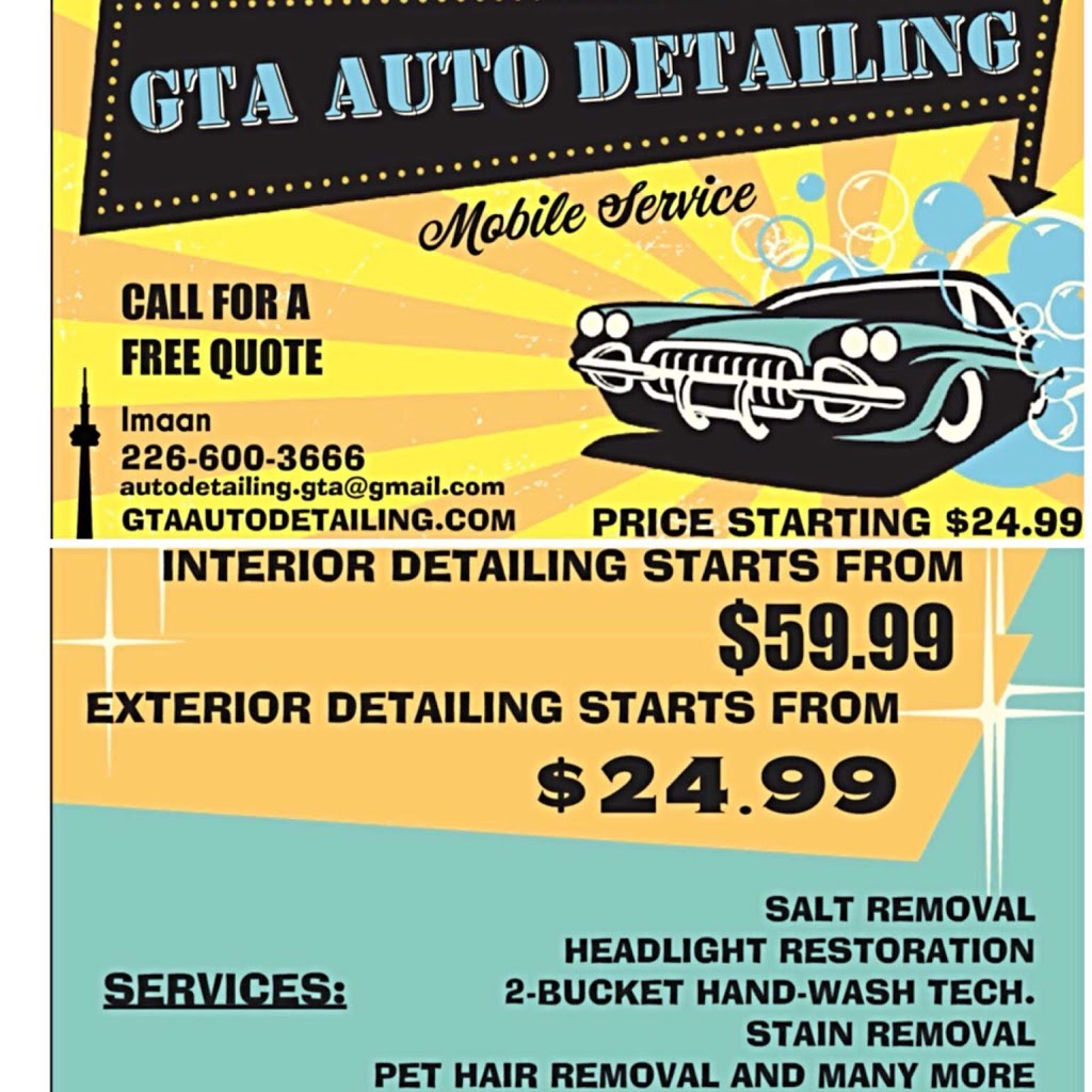 GTA Auto Detailing | 322 Pioneer Dr, Kitchener, ON N2P 1K6, Canada | Phone: (437) 779-2993