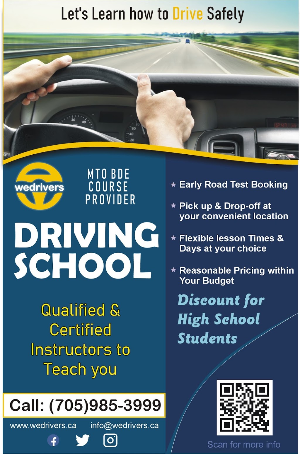We Drivers Driving School | 54 Queen St S Suit 3, Tottenham, ON L0G 1W0, Canada | Phone: (705) 985-3999