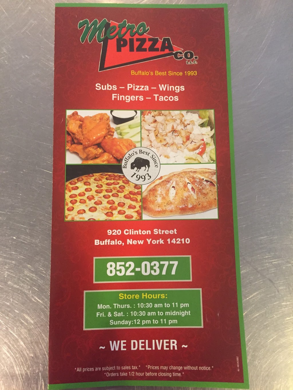 Metro Pizza Co | 920 Clinton St, Buffalo, NY 14210, USA | Phone: (716) 852-0377