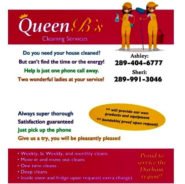 Queen Bs cleaning services | 960 Glen St #72, Oshawa, ON L1J 6E8, Canada | Phone: (289) 404-6777