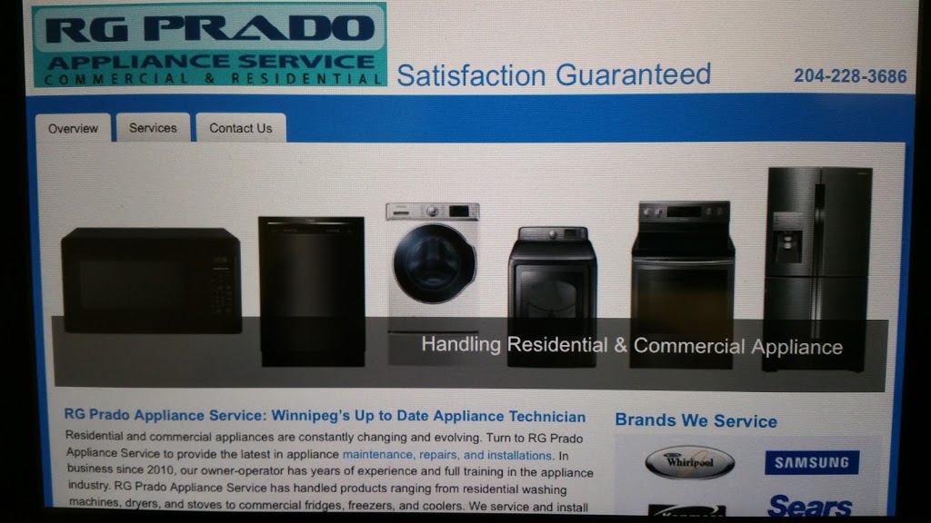 Rgprado Appliance Service | 1514 Manitoba Ave, Winnipeg, MB R2X0L5, Canada | Phone: (204) 228-3686