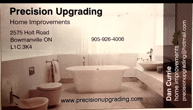 Bathrooms kitchens & basements. Precision Upgrading Renovations | 17 Doble St, Sunderland, ON L0C 1H0, Canada | Phone: (905) 926-4006