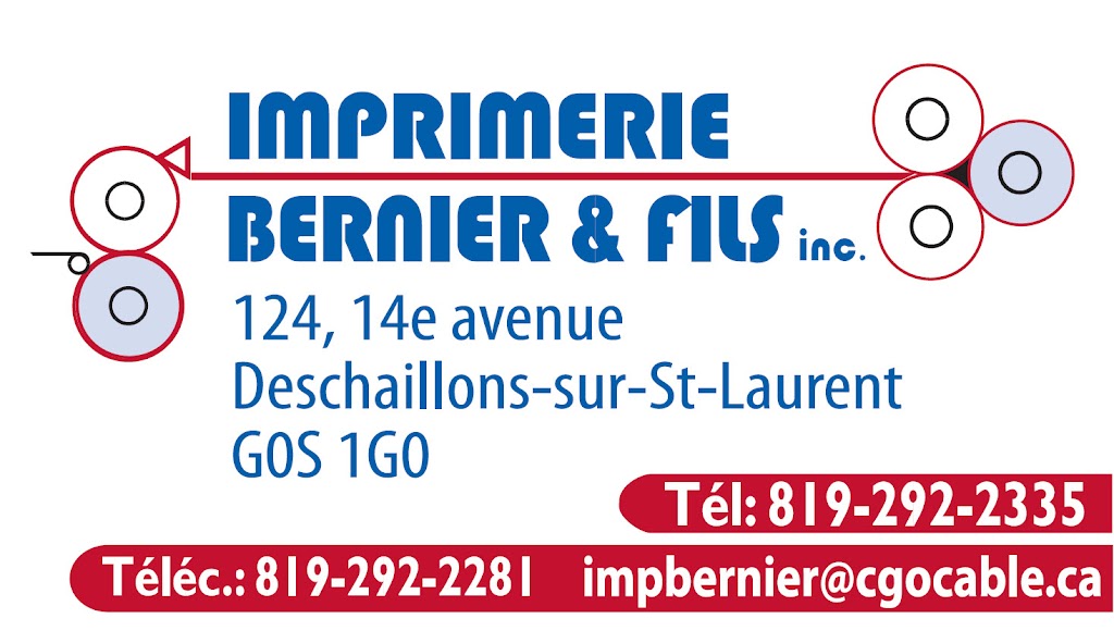 Imprimerie AAM Bernier & Fils | store | 124 14e Av, Deschaillons-sur-Saint-Laurent, QC G0S 1G0, Canada | 8192922335 OR +1 819-292-2335
