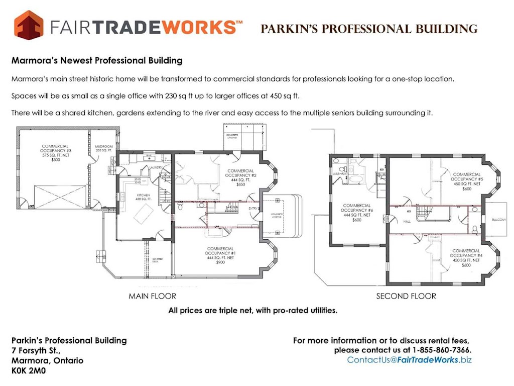Parkins Professional Building | 7 Forsyth St, Marmora, ON K0K 2M0, Canada | Phone: (855) 860-7366