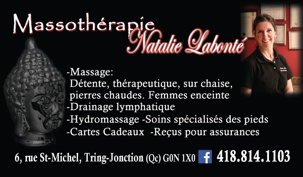 Massothérapie Natalie Labonté | 6 Rue Saint-Michel, Tring-Jonction, QC G0N 1X0, Canada | Phone: (418) 814-1103