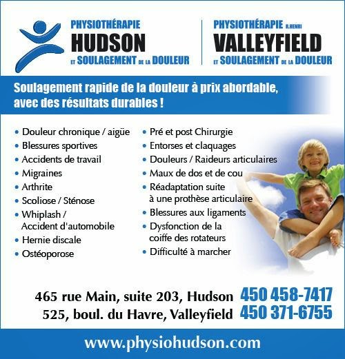 Physiothérapie Hudson | 465 Rue Main #203, Hudson, QC J0P 1H0, Canada | Phone: (450) 458-7417
