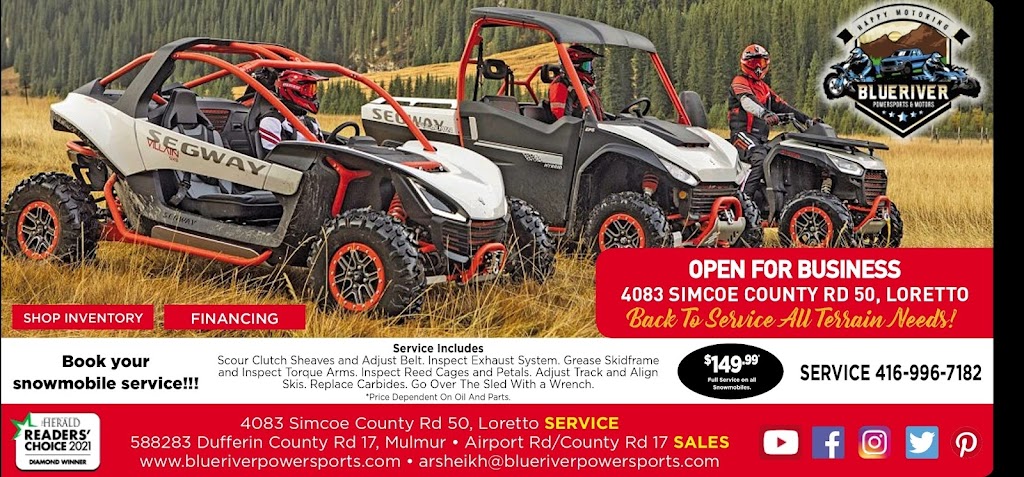 BLUERIVER POWERSPORTS & MOTORS | 4083 Simcoe County Rd 50, Loretto, ON L0G 1L0, Canada | Phone: (905) 376-8161