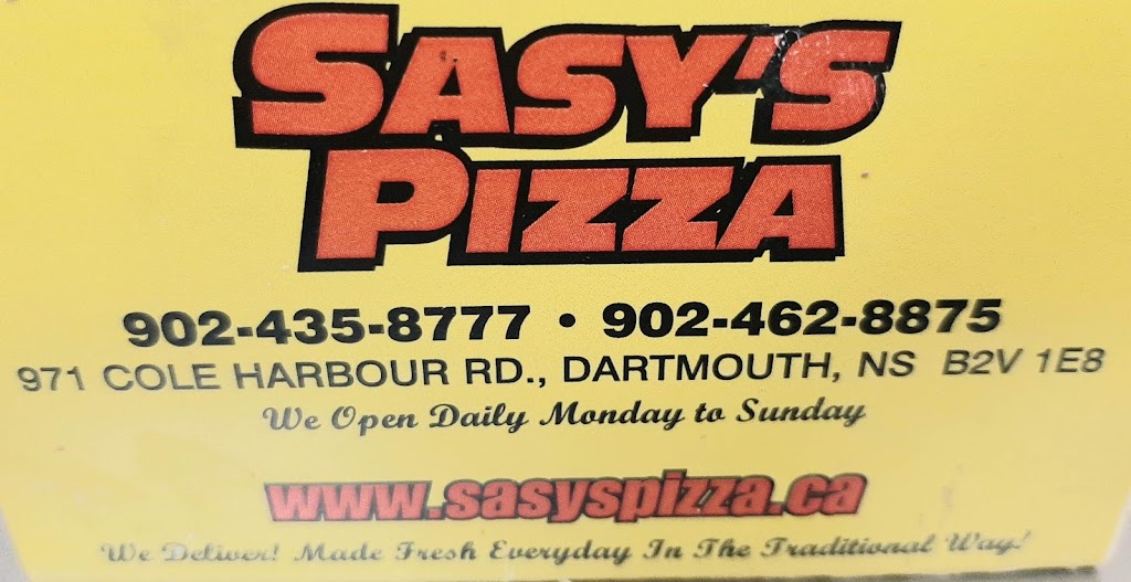 Sasys Pizza | 971 Cole Harbour Rd, Dartmouth, NS B2V 1E8, Canada | Phone: (902) 435-8777