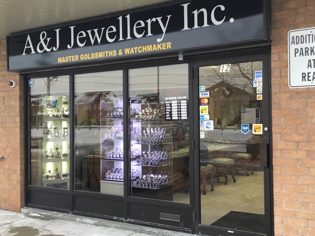 A&J Jewellery Inc. | jewelry store | 605 Brock St N Unit 12, Whitby, ON L1N 8R2, Canada | 9055562100 OR +1 905-556-2100