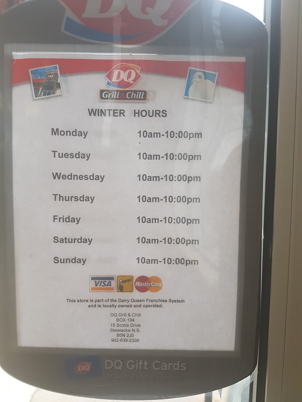 Dairy Queen Grill & Chill | 15 Scotia Dr, Stewiacke, NS B0N 2J0, Canada | Phone: (902) 639-2300