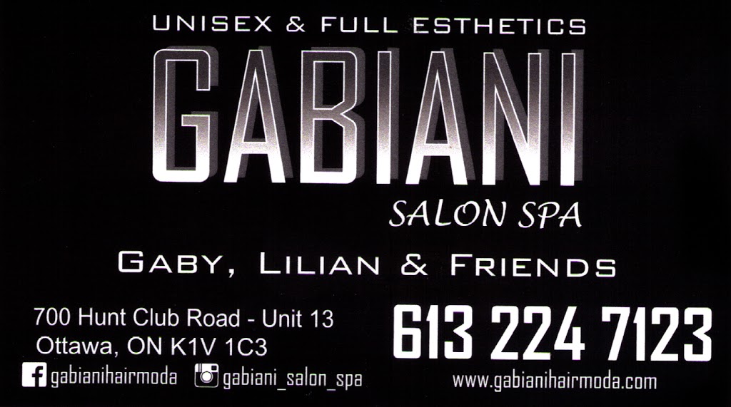 Gabiani Salon Spa | 2900 Gibford Dr #13, Ottawa, ON K1V 2R4, Canada | Phone: (613) 224-7123