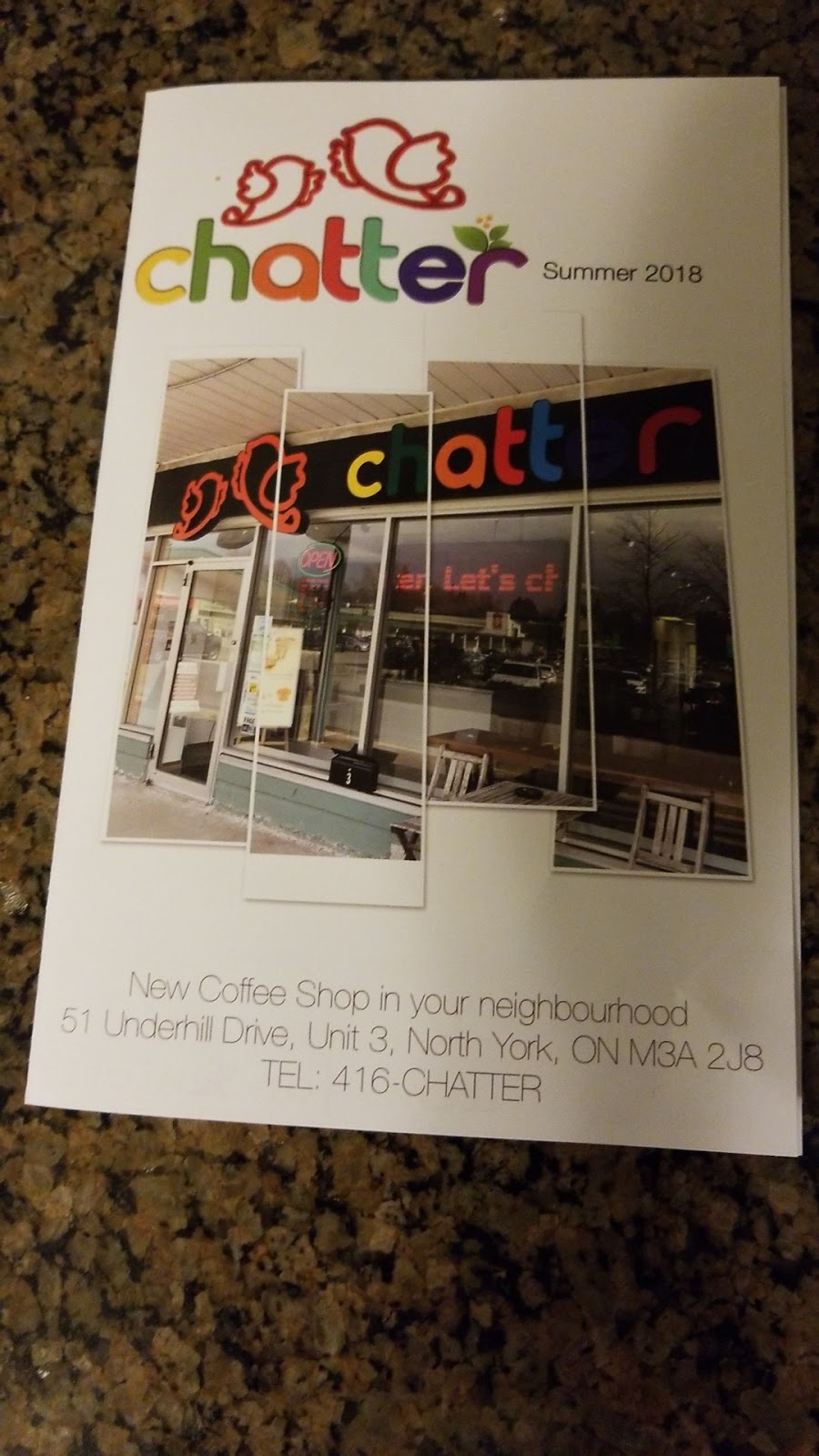 Chatter | 51 Underhill Dr #3, North York, ON M3A 1J2, Canada | Phone: (416) 242-8837