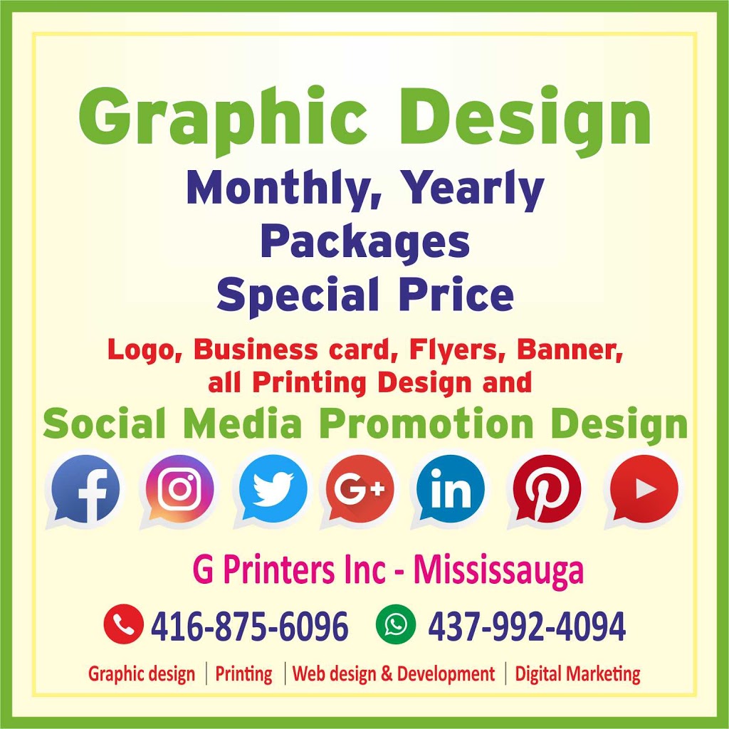 G Printers | 5040 Maingate Dr Unit #6, Mississauga, ON L4W 1X5, Canada | Phone: (416) 875-6096