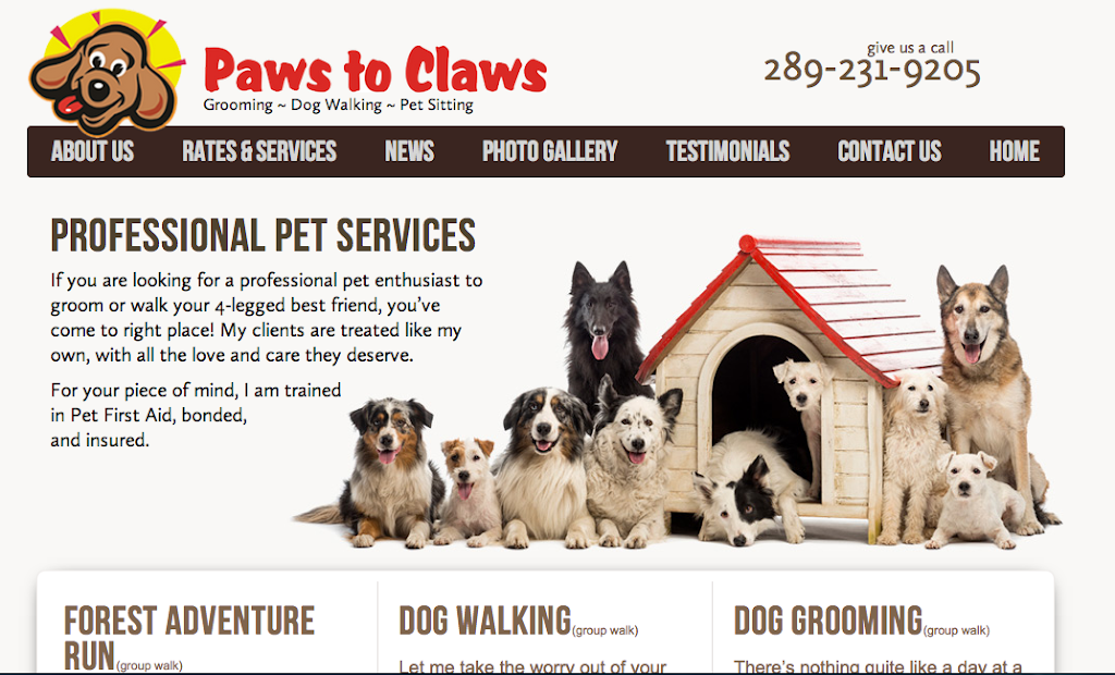 Paws to Claws Pet Services | 2832 Line 12, Bradford, ON L3Z 2A5, Canada | Phone: (289) 231-9205