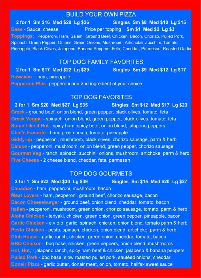 Top Dog Pizza & Donair. | 262B Island Hwy, Victoria, BC V9B 1G5, Canada | Phone: (250) 721-3333