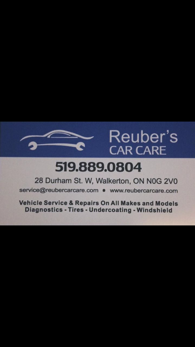 Reubers Car Care | 28 Durham St W, Walkerton, ON N0G 2V0, Canada | Phone: (519) 889-0804