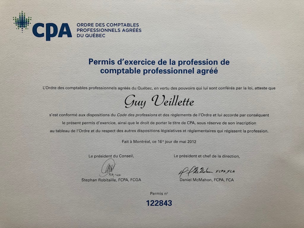 Guy Veillette CPA | 900 Rue André Prévost #601, Verdun, QC H3E 0E6, Canada | Phone: (438) 824-1006