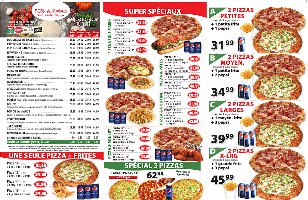 Pizza Roma - Terrebonne | 1276 Bd des Seigneurs, Terrebonne, QC J6W 4Z1, Canada | Phone: (450) 492-4000