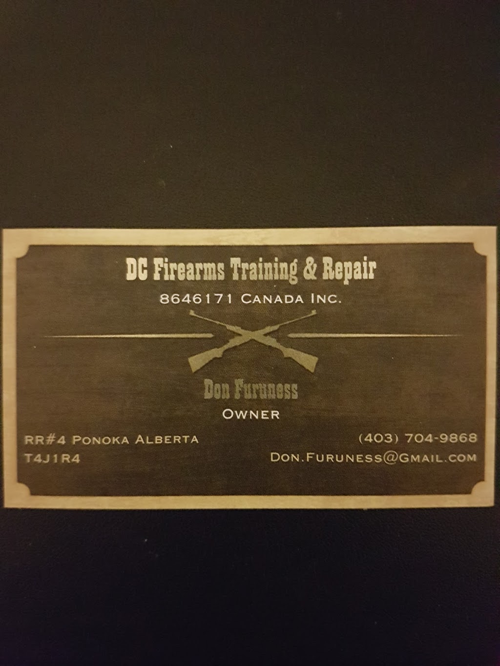DC Firearms Training and Repair | point of interest | RR4 Box 21 Site 2, Ponoka County, AB T4J 1R4, Canada | 4037049868 OR +1 403-704-9868