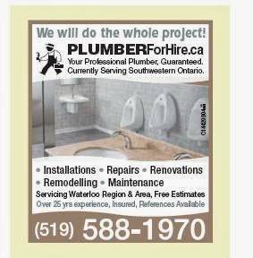 PLUMBERForHire.ca | 3 Linpine Ln, Linwood, ON N0B 2A0, Canada | Phone: (519) 588-1970