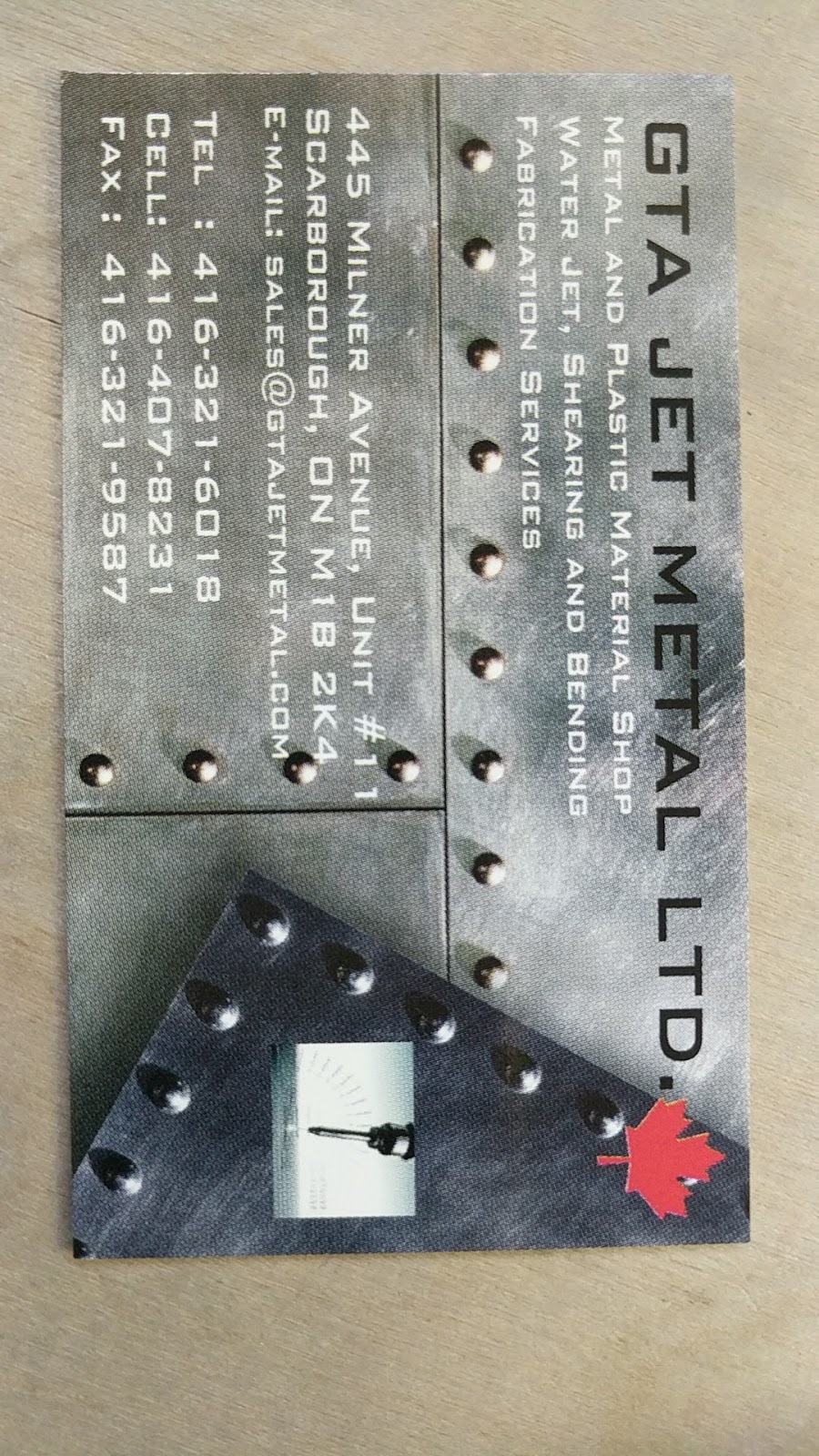 GTA Jet Metal LTD | 445 Milner Ave Unit #11, Scarborough, ON M1B 2K4, Canada | Phone: (416) 321-6018