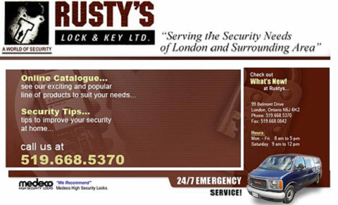 Rustys lock & Key LTD | 99 Belmont Dr, London, ON N6J 4K2, Canada | Phone: (519) 668-5370