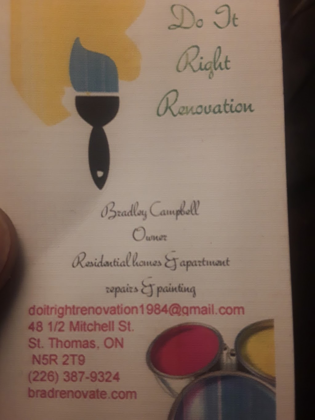 Do It Right Renovation | 2 Mitchell St 3-48 1, St Thomas, ON N5R 2T9, Canada | Phone: (226) 455-1358