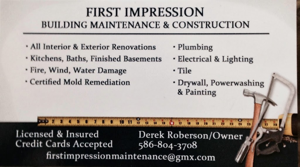 First Impression Building Maintenance & Construction | St Clair, MI 48079, USA | Phone: (586) 804-3708