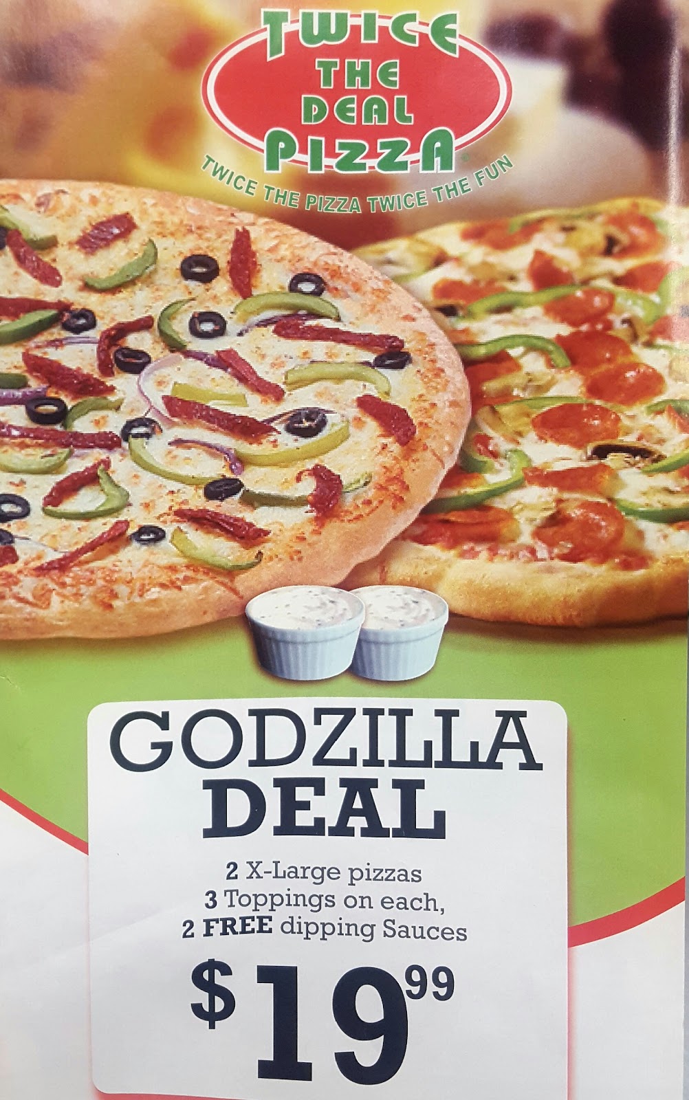 Twice The Deal Pizza | 105 Clair Rd E #104 H2, Guelph, ON N1L 1H1, Canada | Phone: (519) 763-7770