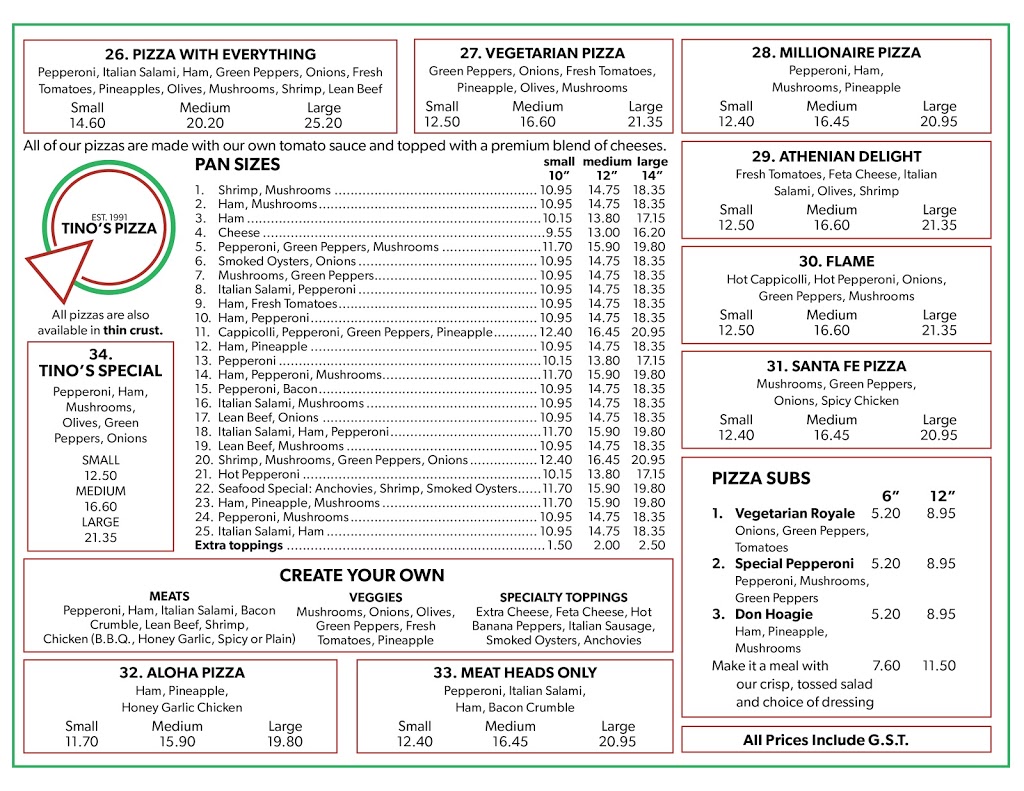 Tinos Pizza | restaurant | 103-10151 Number 3 Rd, Richmond, BC V7A 4R6, Canada | 6042748115 OR +1 604-274-8115