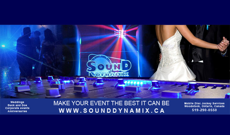 Sound Dynamix Disc Jockey Service. Woodstock, ON | 263 Butler St, Woodstock, ON N4S 3B3, Canada | Phone: (519) 290-0550