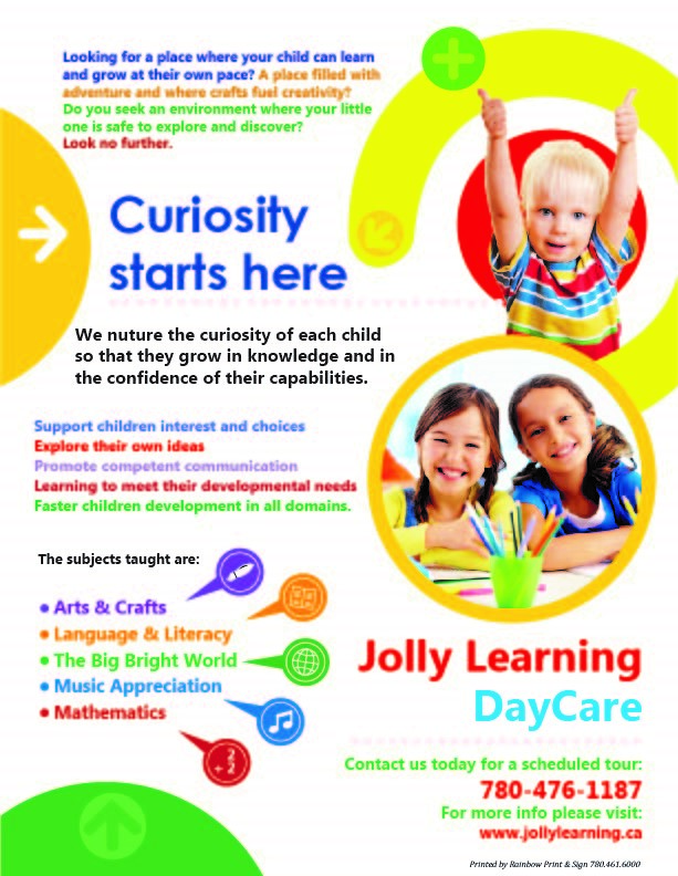 Jolly Learning Daycare | 12222 137 Ave NW, Edmonton, AB T5L 4X5, Canada | Phone: (780) 476-1187