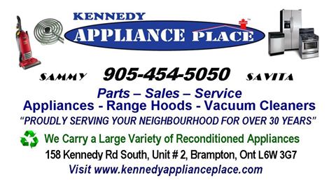 Kennedy Appliance Place | electronics store | 158 Kennedy Rd S #2, Brampton, ON L6W 3H1, Canada | 9054545050 OR +1 905-454-5050