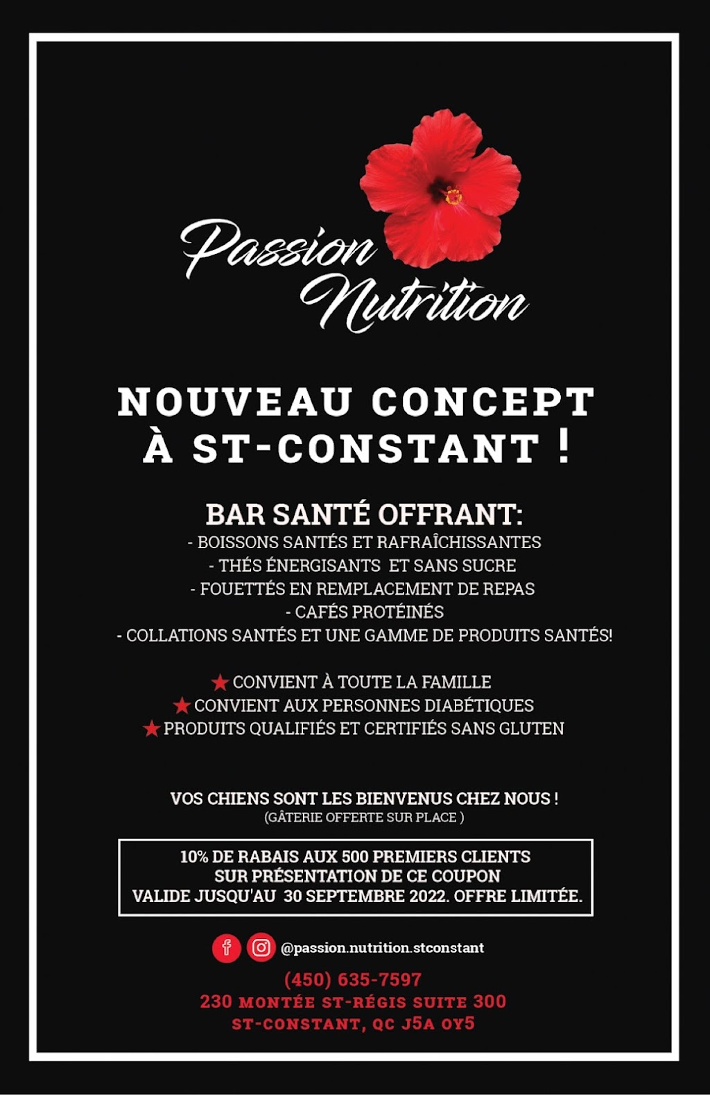 Passion Nutrition | 230 Mnt Saint-Régis Suite 300, Saint-Constant, QC J5A 2E7, Canada | Phone: (450) 635-7597