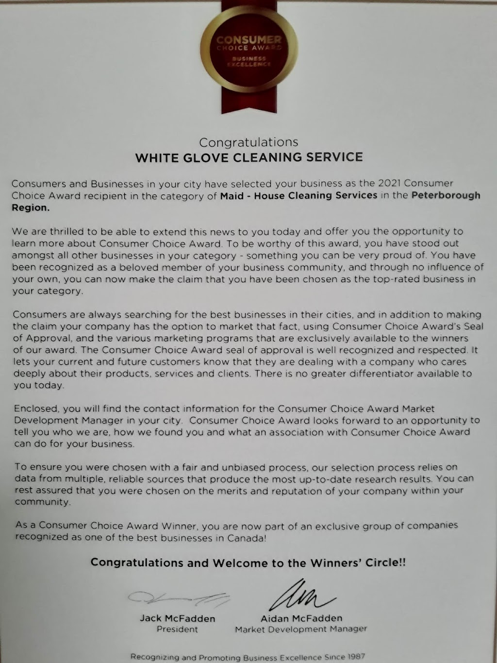 White Glove Cleaning Service | 458 Otonabee Dr, Peterborough, ON K9J 7R1, Canada | Phone: (705) 874-0917