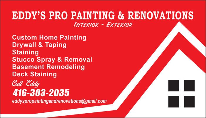 Eddy’s Pro Painting & Renovations | 46 Casserley Cres, Tottenham, ON L0G 1W0, Canada | Phone: (416) 303-2035