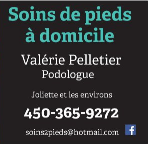 Soins de pieds Valérie Pelletier Podologue | health | 17 Av des Tournesols, Notre-Dame-des-Prairies, QC J6E 8Y7, Canada | 4503659272 OR +1 450-365-9272
