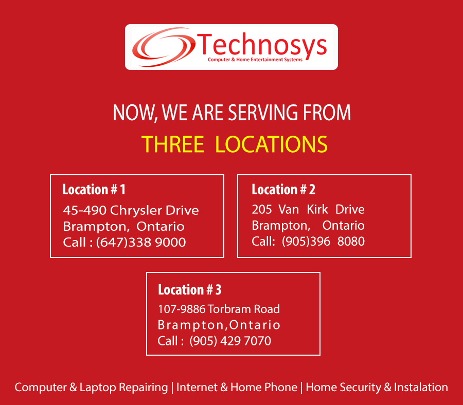 Technosys Computers Inc | 205 Van Kirk Dr #1a, Brampton, ON L7A 3V4, Canada | Phone: (905) 396-8080