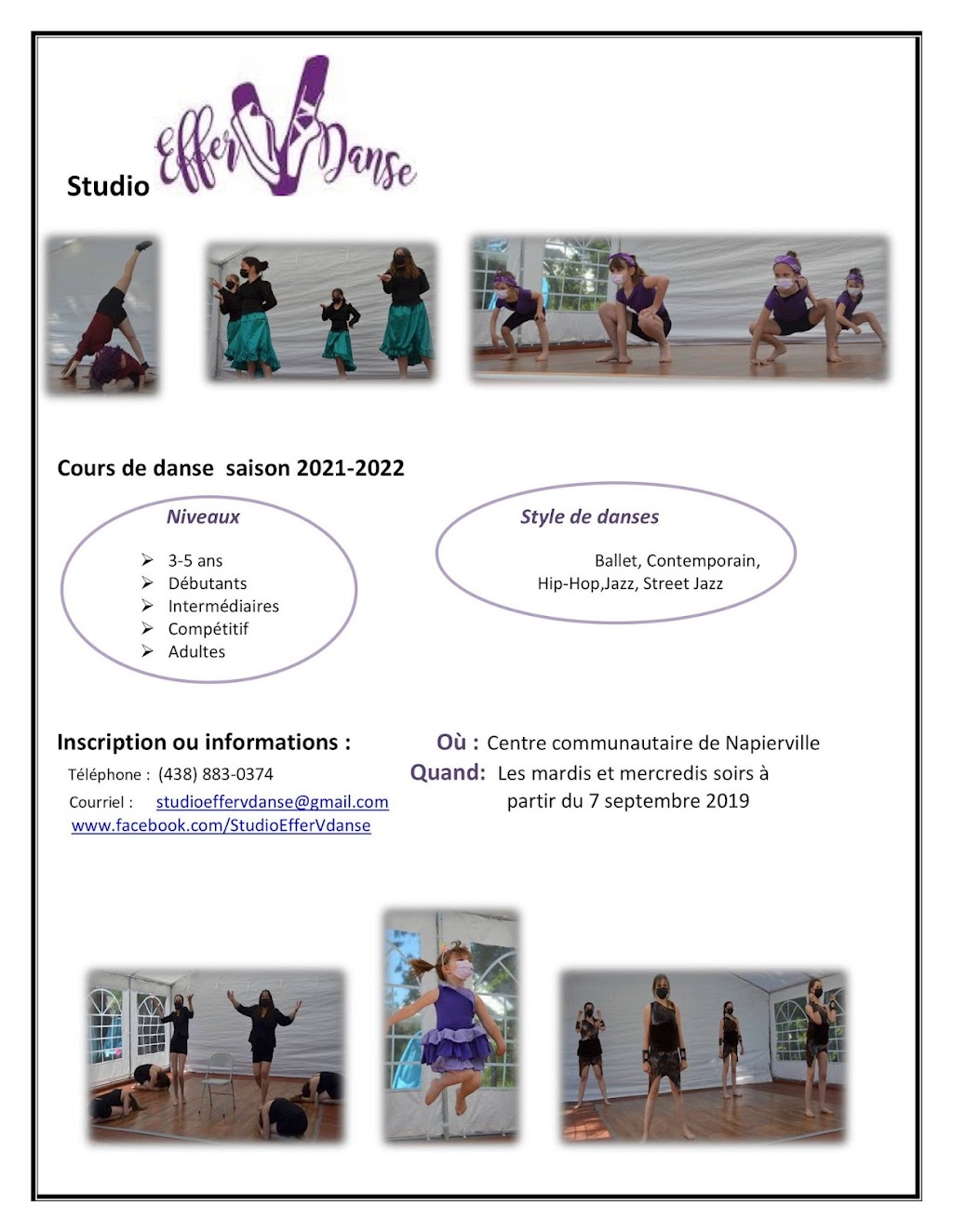 Studio EfferVdanse | 167 Rue Saint-Jacques, Napierville, QC J0J 1L0, Canada | Phone: (438) 883-0374