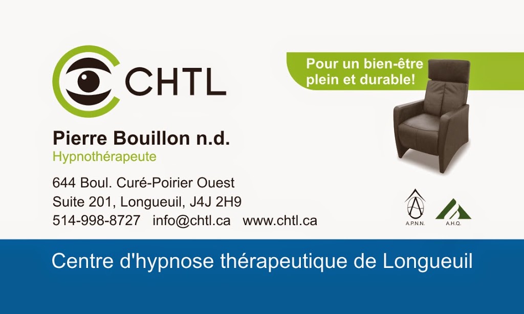 Centre d’hypnose thérapeutique de Longueuil | 110 Rue de la Barre, Longueuil, QC J4K 1A3, Canada | Phone: (514) 998-8727