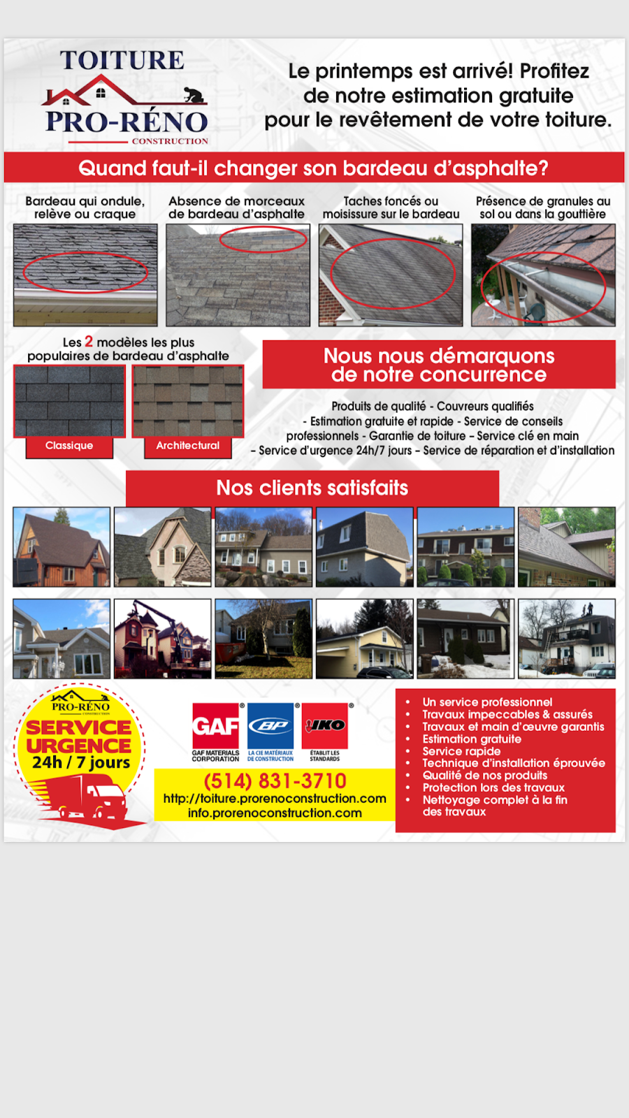 Toiture Pro-Réno | 14182 Rue Robert, Mirabel, QC J7N 1N7, Canada | Phone: (514) 831-3710
