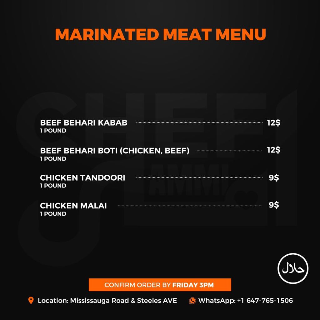 Chef Ammi | 33 Hubbell Rd, Brampton, ON L6Y 1P3, Canada | Phone: (289) 654-9311