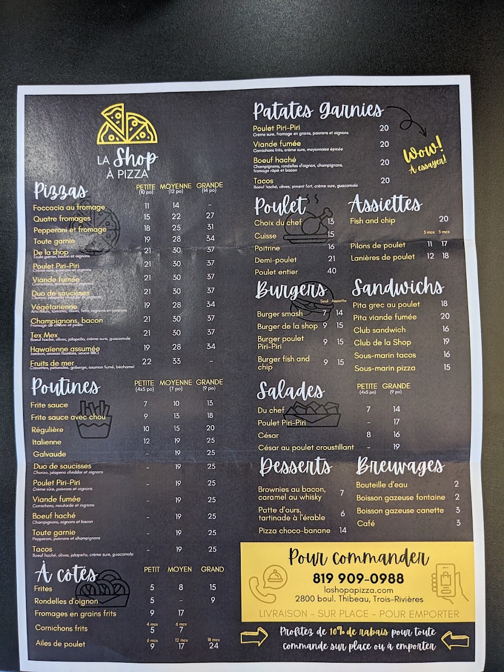 La Shop à pizza | 2800 Bd Thibeau, Trois-Rivières, QC G8T 1G2, Canada | Phone: (819) 909-0988