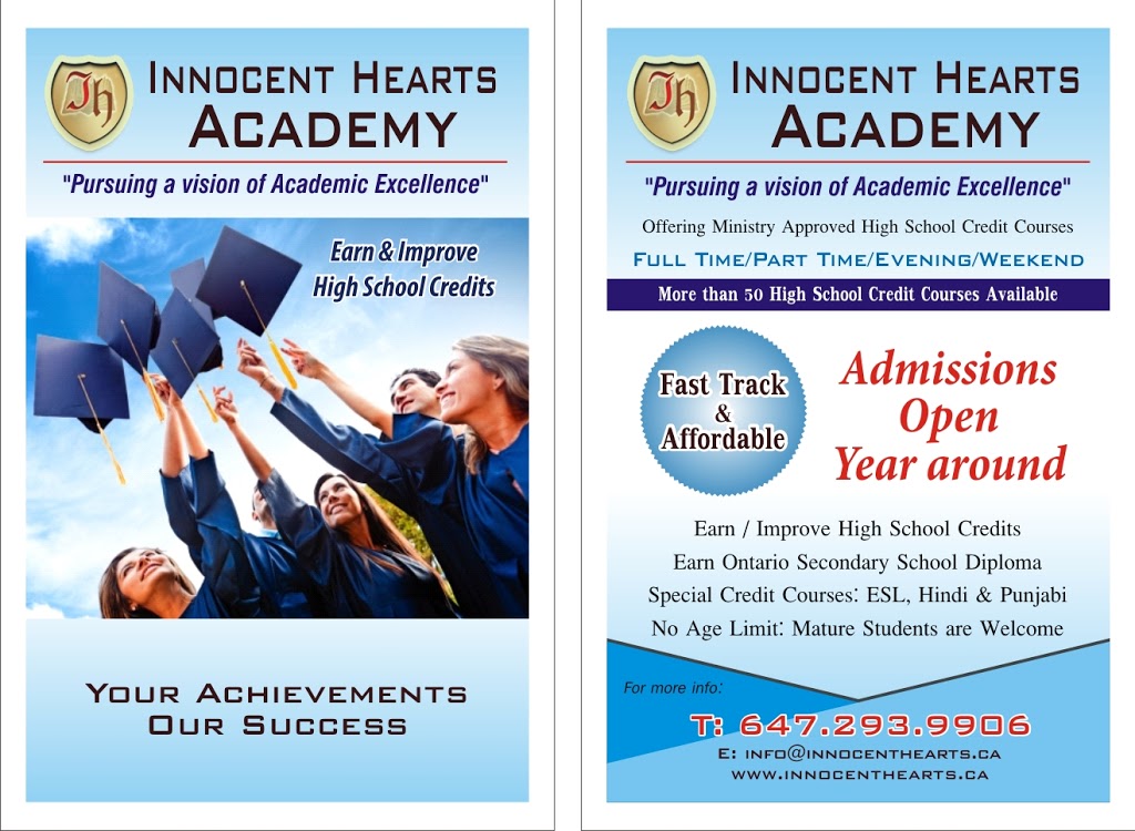 Innocent Hearts Secondary School | 60 Cottrelle Blvd #15, Brampton, ON L6S 0E1, Canada | Phone: (647) 293-9906